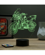 Lampe illusion 3D en verre acrylique gravée au laser représentant une moto BMW R  1250 GS.