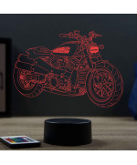 Lampe illusion 3D en verre acrylique gravée au laser représentant une moto Harley-Davidson Sportster S1250.