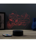 Lampe illusion 3D en verre acrylique gravée au laser représentant une moto Honda Goldwing 1800.