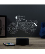 Lampe illusion 3D en verre acrylique gravée au laser représentant une moto Kawasaki Z650 B2.