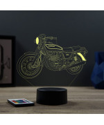 Lampe illusion 3D en verre acrylique gravée au laser représentant une moto Kawasaki Z650 B2.
