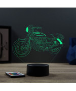 Lampe illusion 3D en verre acrylique gravée au laser représentant une moto Kawasaki Z650 B2.