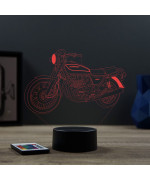 Lampe illusion 3D en verre acrylique gravée au laser représentant une moto Kawasaki Z650 B2.