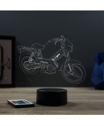 Lampe illusion 3D en verre acrylique gravée au laser représentant une mobylette Peugeot 103 SPX.