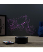 Lampe illusion 3D en verre acrylique gravée au laser représentant une mobylette Peugeot 103 SPX.