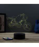 Lampe illusion 3D en verre acrylique gravée au laser représentant une mobylette Peugeot 103 SPX.