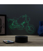 Lampe illusion 3D en verre acrylique gravée au laser représentant une mobylette Peugeot 103 SPX.