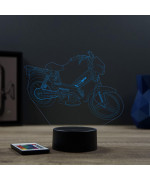 Lampe illusion 3D en verre acrylique gravée au laser représentant une mobylette Peugeot 103 SPX.