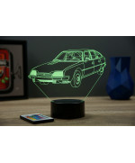 Lampe illusion 3D en verre acrylique gravée au laser représentant une voiture Citroën CX Pallas 1976.