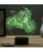 Lampe illusion 3D en verre acrylique gravée au laser représentant une moto Triumph Trident 660.