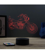 Lampe illusion 3D en verre acrylique gravée au laser représentant une moto Yamaha Virago 125.