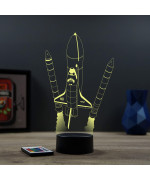 Lampe illusion 3D en verre acrylique gravée au laser représentant la Navette Spatiale de la Nasa.