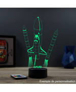 Lampe illusion 3D en verre acrylique gravée au laser représentant la Navette Spatiale de la Nasa.