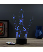 Lampe illusion 3D en verre acrylique gravée au laser représentant la Navette Spatiale de la Nasa.