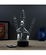 Lampe illusion 3D en verre acrylique gravée au laser représentant la Navette Spatiale de la Nasa.
