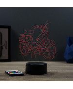 Lampe illusion 3D en verre acrylique gravée au laser représentant une moto Peugeot 103 MVL.