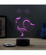 Lampe illusion 3D en verre acrylique gravée au laser représentant l'équipe de France.