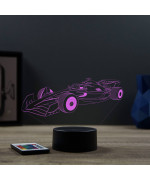 Lampe illusion 3D en verre acrylique gravée au laser représentant une formule vue de profil.