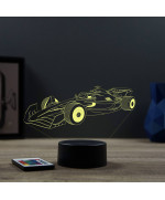 Lampe illusion 3D en verre acrylique gravée au laser représentant une formule vue de profil.