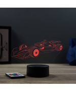 Lampe illusion 3D en verre acrylique gravée au laser représentant une formule vue de profil.