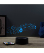 Lampe illusion 3D en verre acrylique gravée au laser représentant une formule vue de profil.