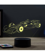 Lampe illusion 3D en verre acrylique gravée au laser représentant une formule vue de profil.