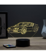 Lampe illusion 3D en verre acrylique gravée au laser représentant une voiture Alpine Renault A310 6 cylindres.