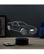 Lampe illusion 3D en verre acrylique gravée au laser représentant une voiture Honda Prélude phase 4.