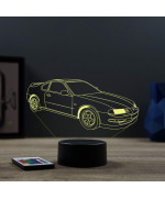 Lampe illusion 3D en verre acrylique gravée au laser représentant une voiture Honda Prélude phase 4.