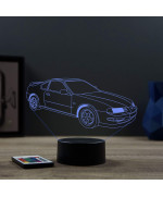 Lampe illusion 3D en verre acrylique gravée au laser représentant une voiture Honda Prélude phase 4.