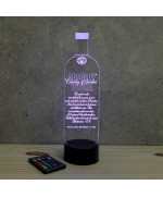 Lampe illusion 3D en verre acrylique gravée au laser représentant une bouteille de Vodka.
