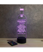 Lampe illusion 3D en verre acrylique gravée au laser représentant une bouteille de Vodka.