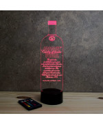 Lampe illusion 3D en verre acrylique gravée au laser représentant une bouteille de Vodka.