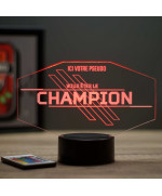 Lampe illusion 3D en verre acrylique gravée au laser représentant un visuel inspiré du jeu APEX.