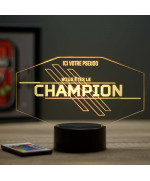 Lampe illusion 3D en verre acrylique gravée au laser représentant un visuel inspiré du jeu APEX.