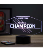 Lampe illusion 3D en verre acrylique gravée au laser représentant un visuel inspiré du jeu APEX.