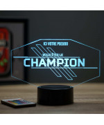 Lampe illusion 3D en verre acrylique gravée au laser représentant un visuel inspiré du jeu APEX.