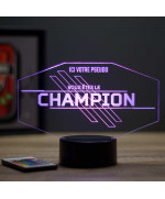 Lampe illusion 3D en verre acrylique gravée au laser représentant un visuel inspiré du jeu APEX.