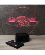 Lampe illusion 3D en verre acrylique gravée au laser représentant le visuel du bar  Central Perk.