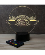 Lampe illusion 3D en verre acrylique gravée au laser représentant le visuel du bar  Central Perk.