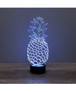 Lampe illusion 3D en verre acrylique gravée au laser représentant un Ananas.