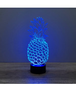 Lampe illusion 3D en verre acrylique gravée au laser représentant un Ananas.
