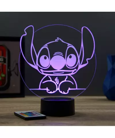 Lampe illusion 3D représentant Stitch.