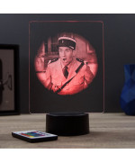 Lampe illusion 3D représentant un portrait de Louis de Funès.