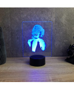 Lampe illusion 3D représentant un portrait de Marilyn Monroe.