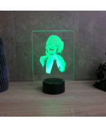 Lampe illusion 3D représentant un portrait de Marilyn Monroe.