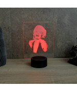 Lampe illusion 3D représentant un portrait de Marilyn Monroe.