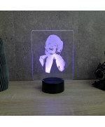Lampe illusion 3D représentant un portrait de Marilyn Monroe.