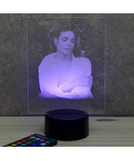 Lampe illusion 3D représentant un portrait de Michael Jackson.
