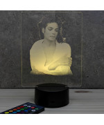 Lampe illusion 3D représentant un portrait de Michael Jackson.